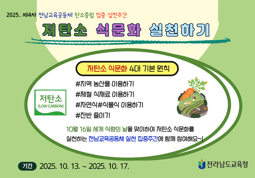 2025. 제4차 전남교육공동체 탄소중립 집중 실천주간 운영